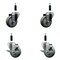 Service Caster 3.5'' SS Gray Poly Wheel Swivel 7/8'' Expanding Stem Caster Set 2 Brakes, 4PK SCC-SSEX20S3514-PPUB-2-TLB-2-78 - alternate 1